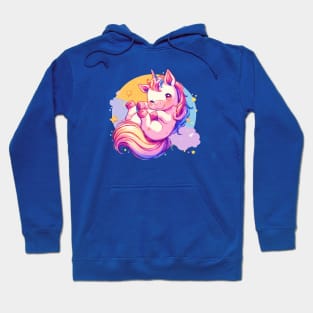 Happy unicorn with vivid colors Hoodie